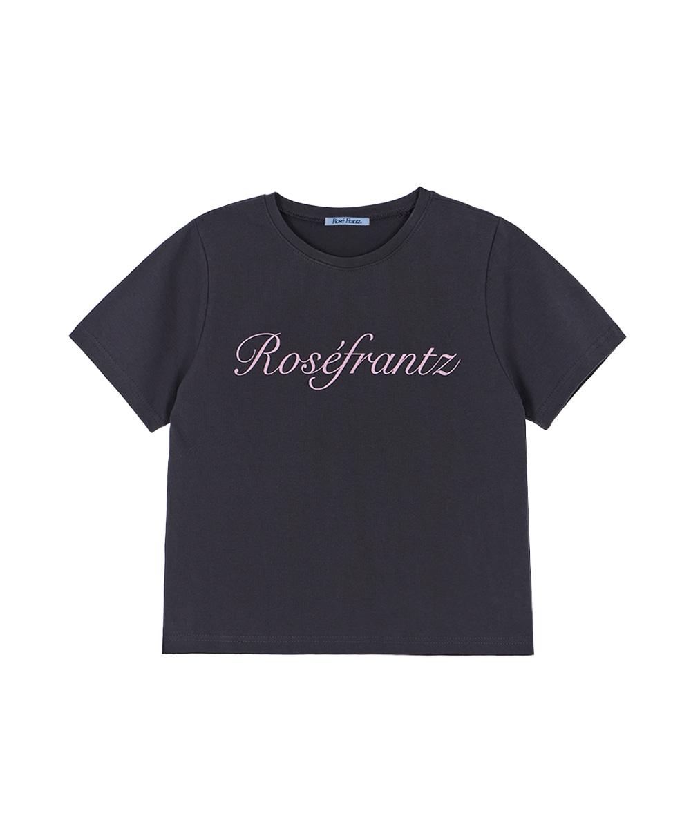 Rose Lettering T-shirt [Charcoal]