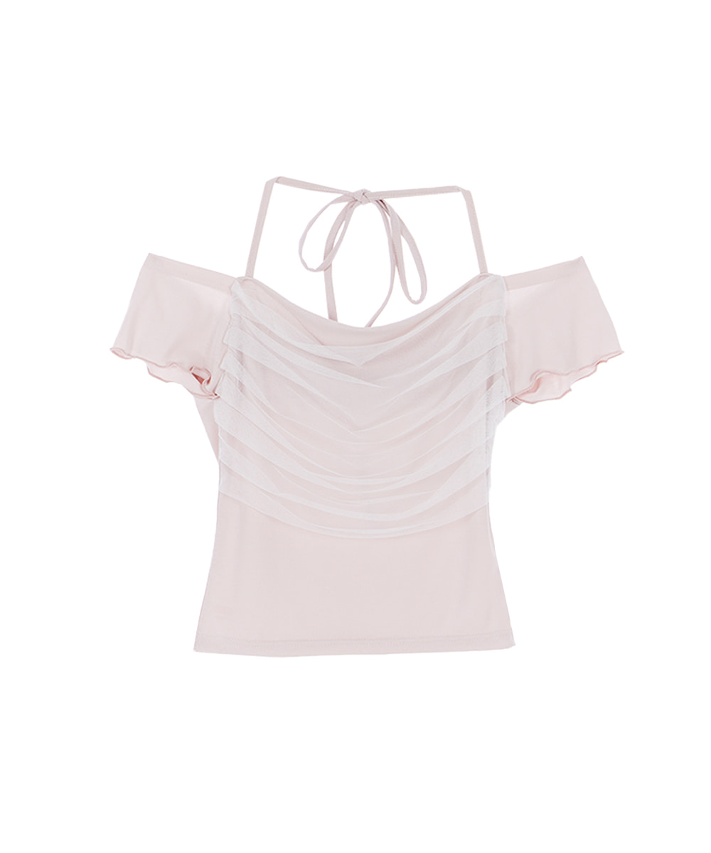 Sha Layerd Holter T-shirt [Pink]