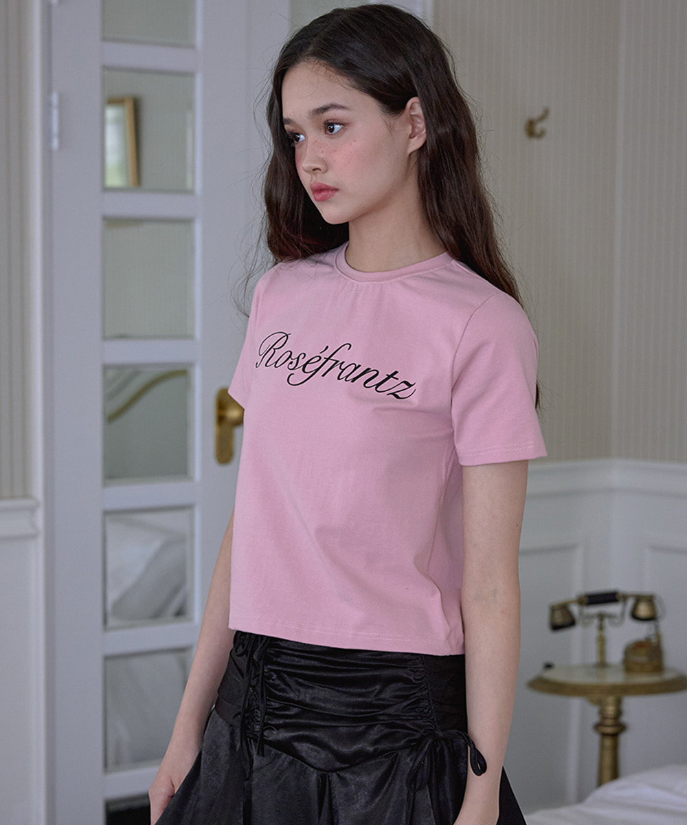 Rose Lettering T-shirt [Pink]