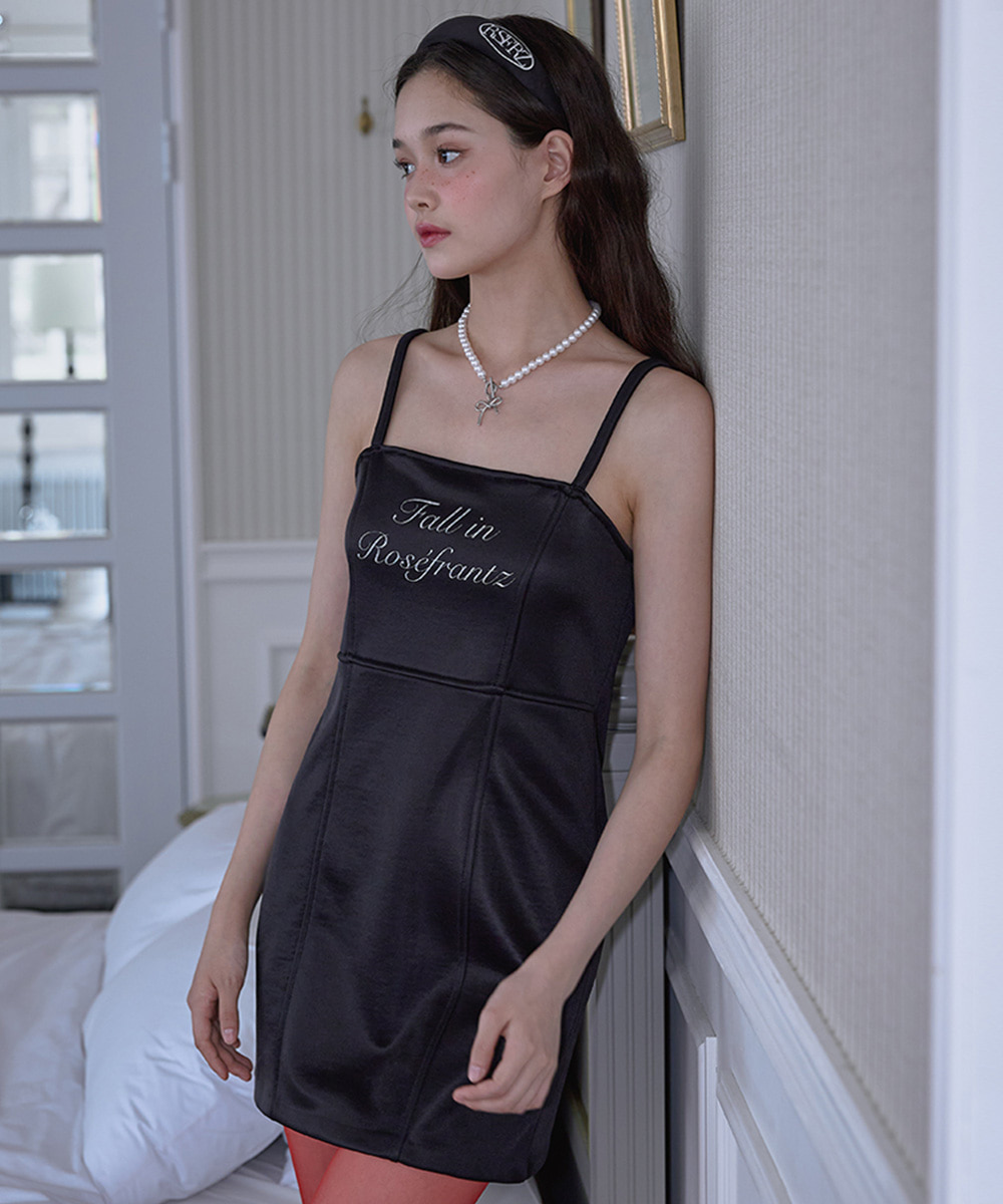 [5/20 예약발송] Satin Sleeveless Mini Dress [Black]